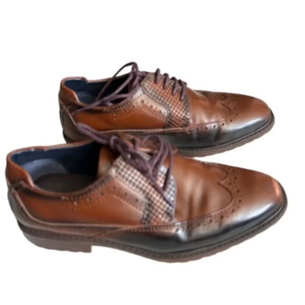BUNDLE 3 FOR‎ $18 Stacy Adams Boys Rooney Wingtip Oxford Shoes Size 13 M Brown